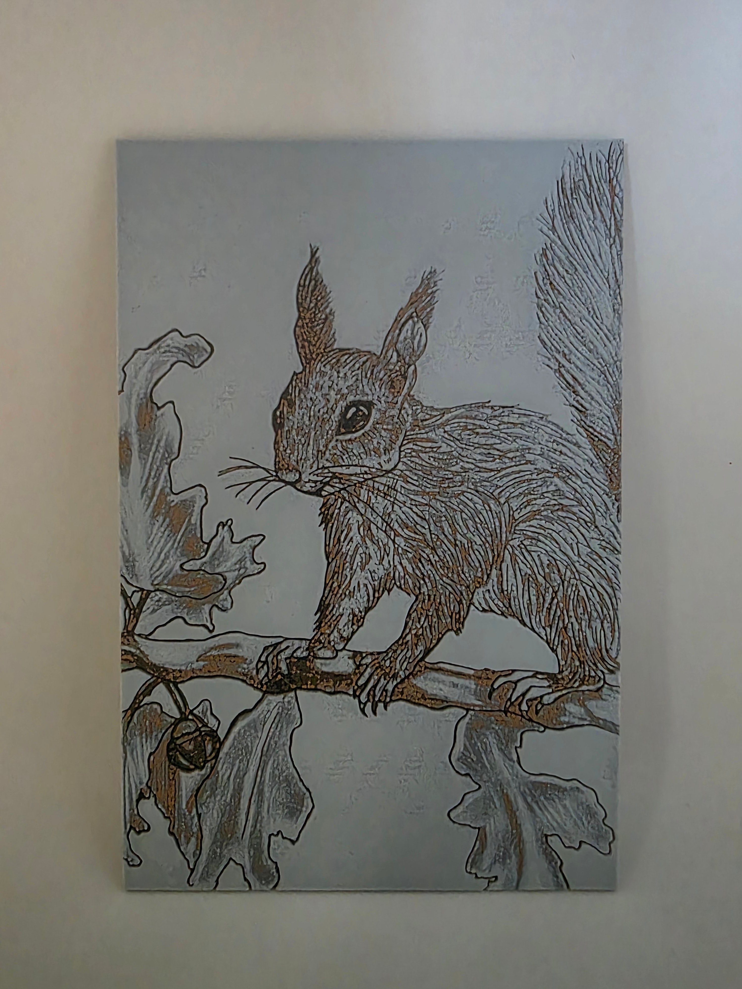 Wandbild Eichhörnchen auf Ast – 3D-Druck | Coldfinger 3D