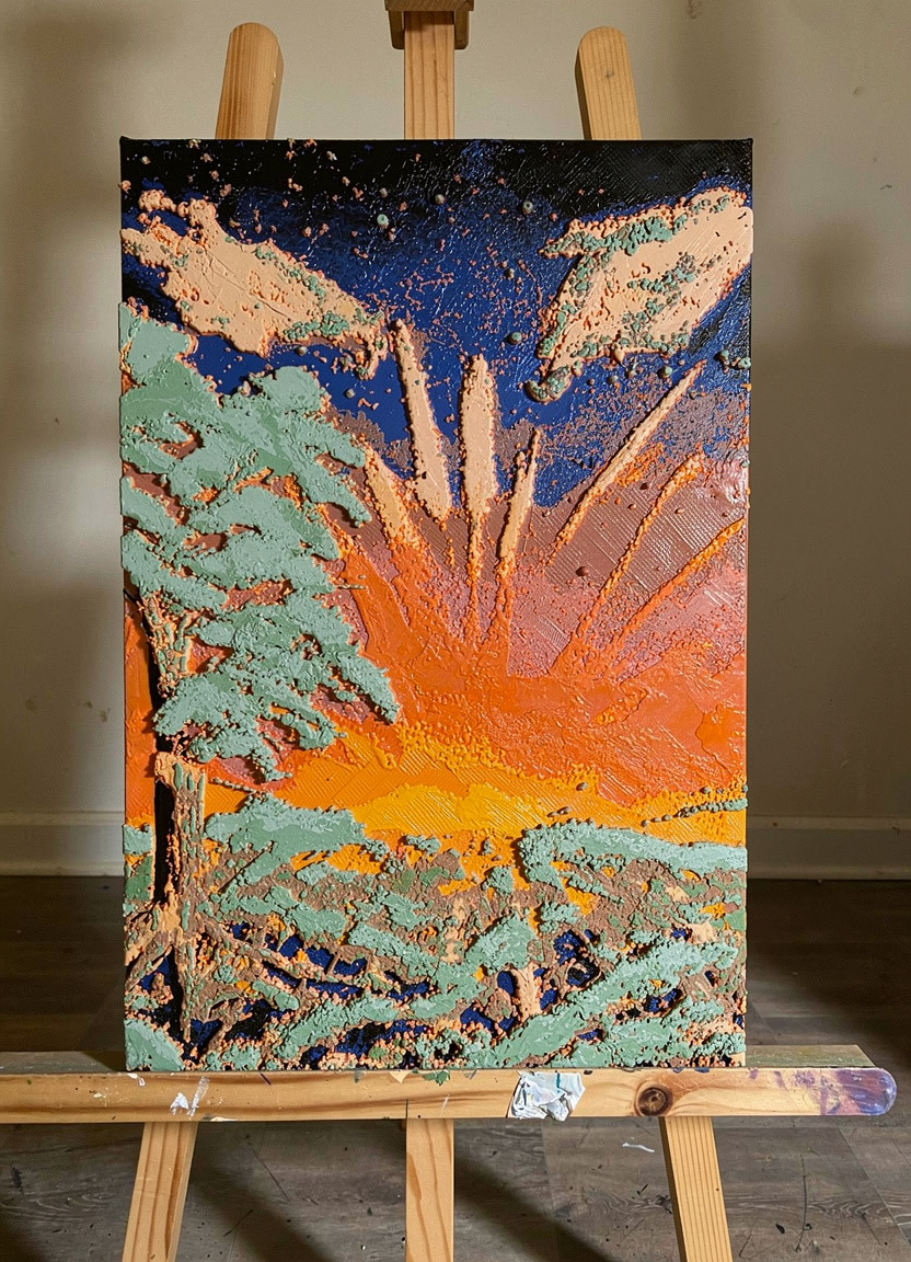 Sonnenuntergang – 3D-Wandkunst handgefertigt | Coldfinger 3D