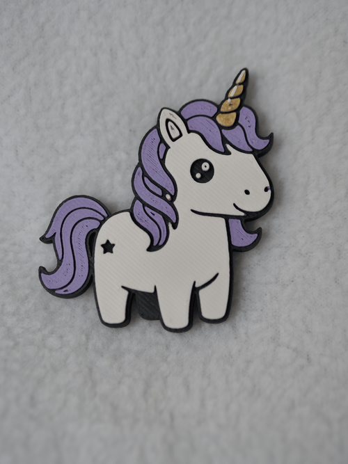 Einhorn Pinwandmagnet – 3D-gedruckt, 55mm, Coldfinger 3D