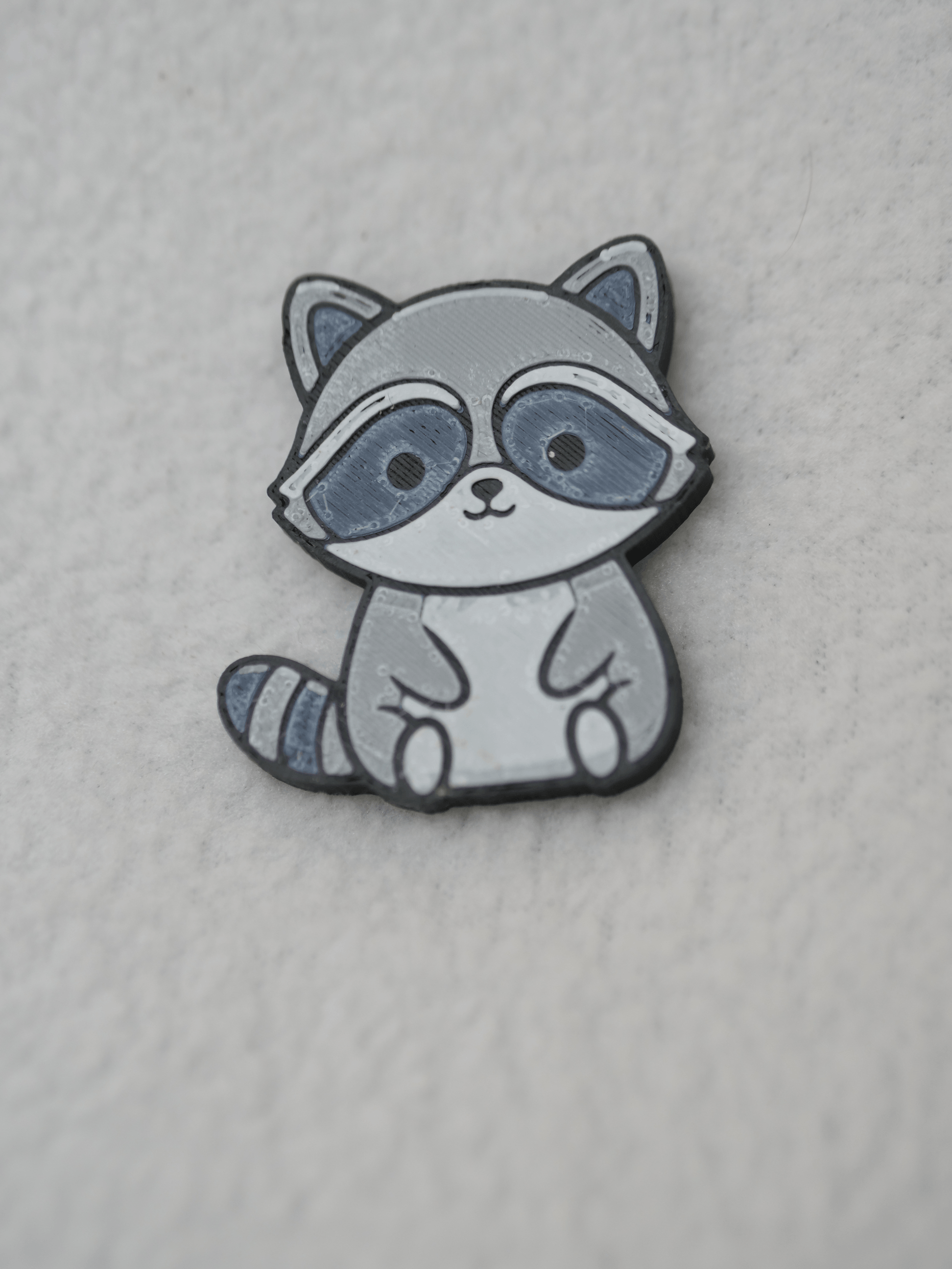 Waschbär Pinwandmagnet, 3D-gedruckt, ca. 45mm