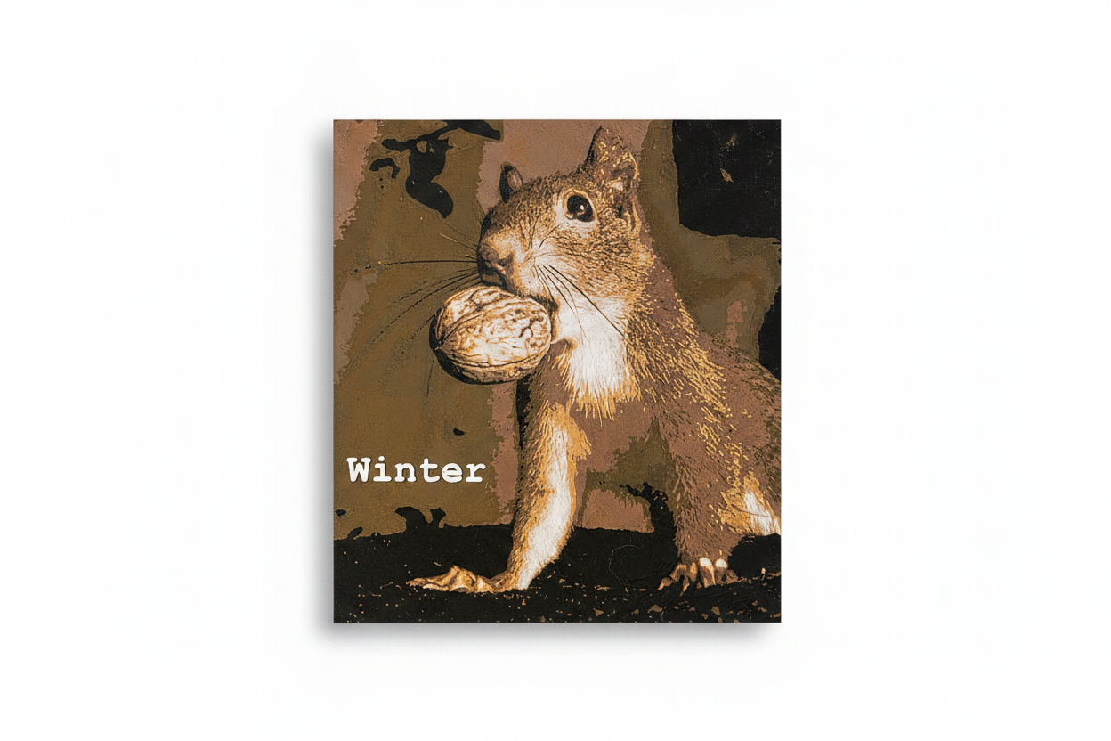 HueForge Wandbild Winter – Eichhörnchen | Coldfinger 3D