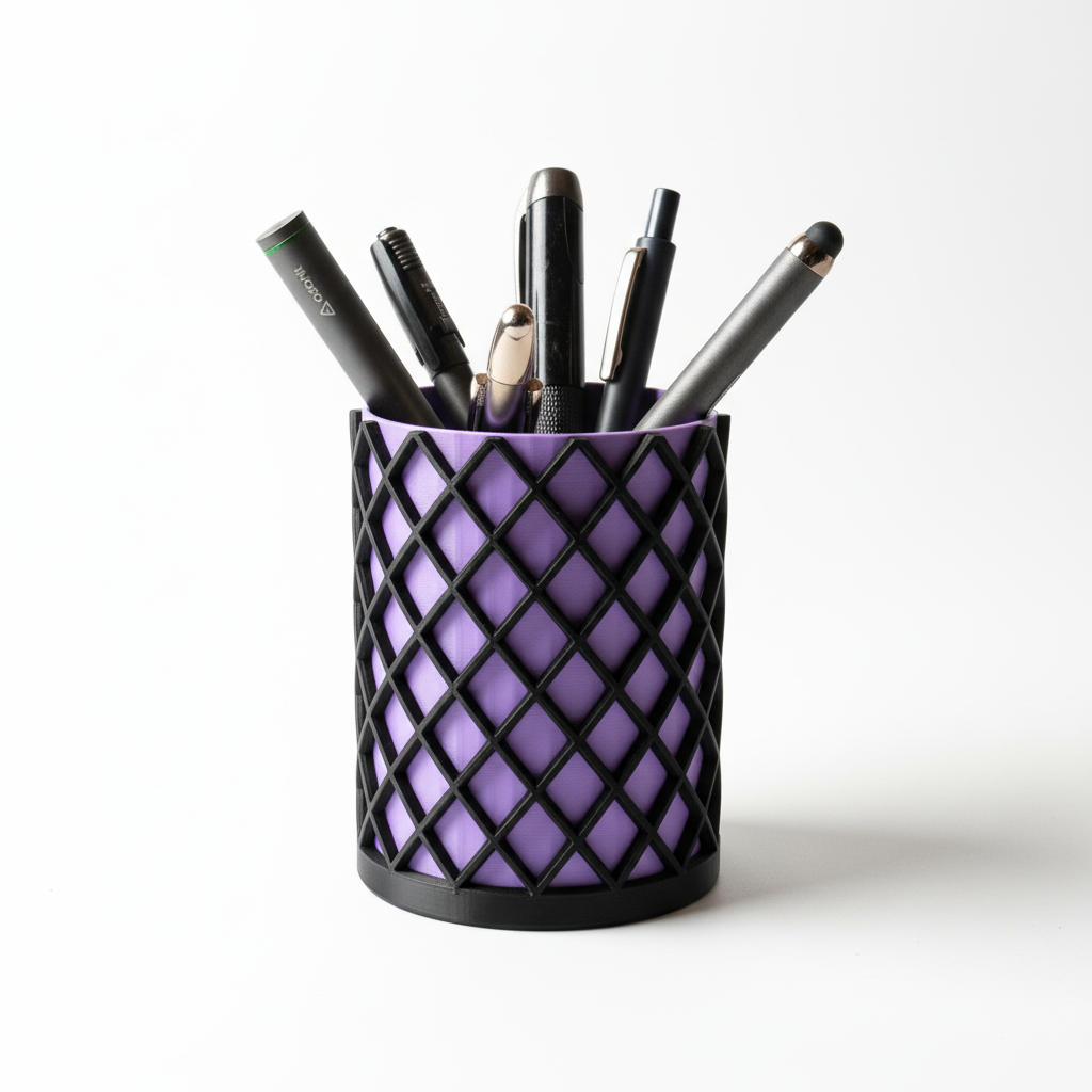 3D-Stiftehalter Schwarz/Violett