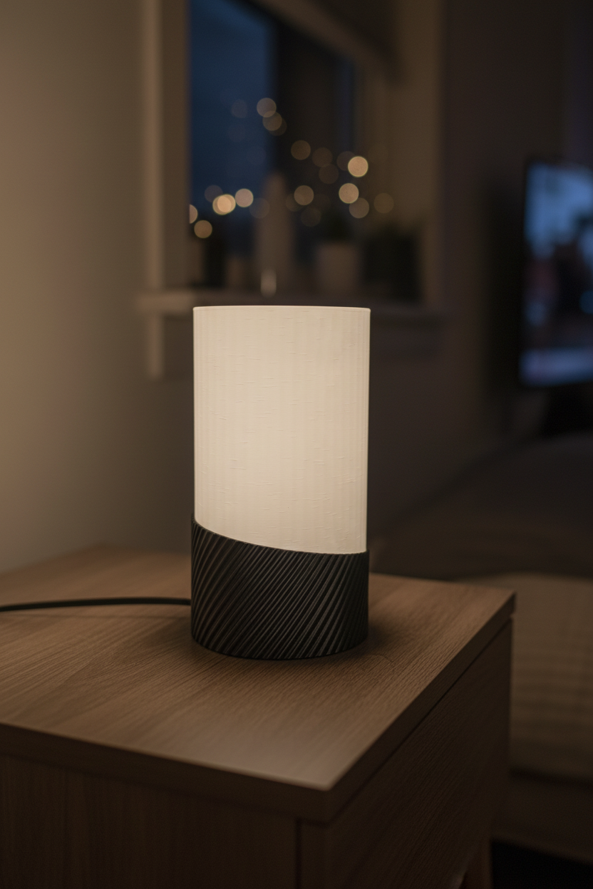 Lampe Diagonalrippen – Glatter Schirm, Ambiente