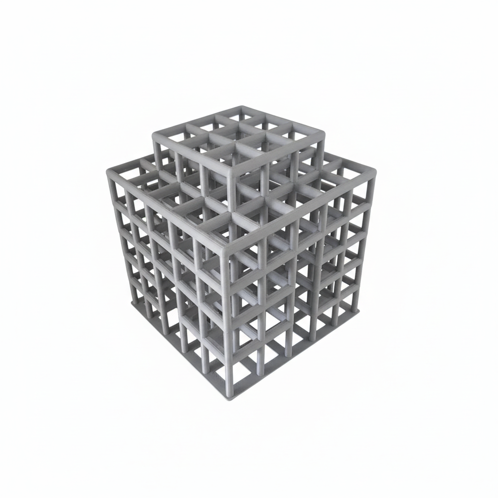 Fraktaler Garnelen Gitterwürfel – Freigestellt