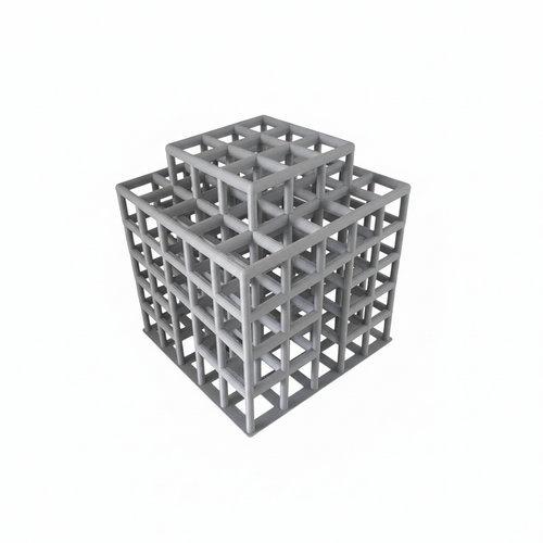 Fraktaler Garnelen Gitterwürfel – Freigestellt