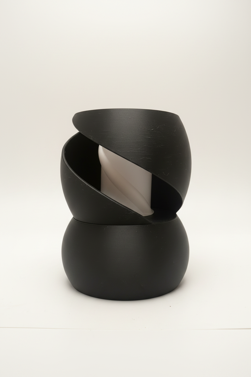 Spiral Leuchtvase unbeleuchtet einfachspirale – Coldfinger 3D