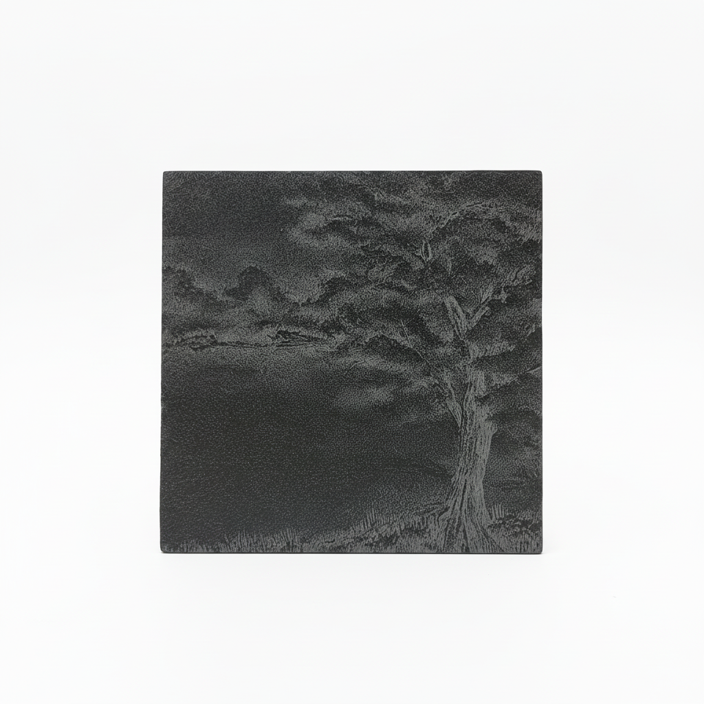 Schiefer-Untersetzer Baum Landschaft v2