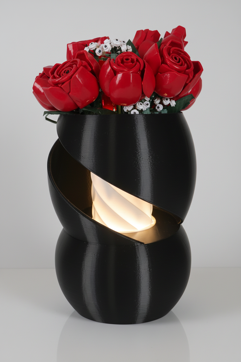 Spiral Leuchtvase USB – Beleuchtete Vase für Kunstblumen