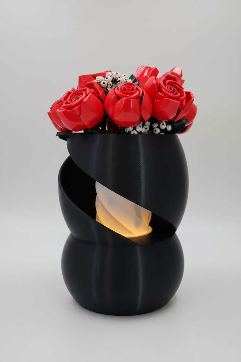 Spiral Leuchtvase – Beleuchtete Vase für Kunstblumen
