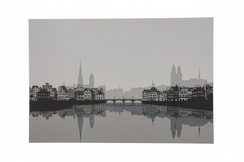 Zürich Skyline Wandbild – HueForge 3D Druck